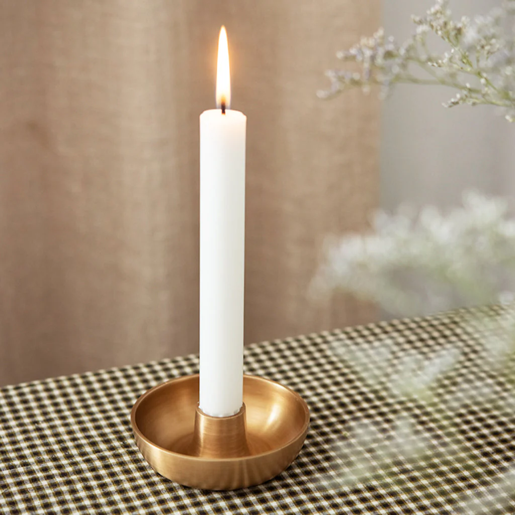 Fog Linen Work Brass Candle Holder: Classic - Image 3