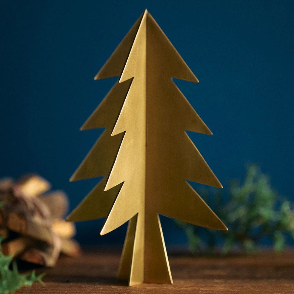 Fog Linen Work Brass Christmas Tree: Medium - Image 2