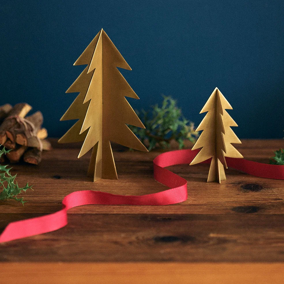Fog Linen Work Brass Christmas Tree: Medium - Image 3