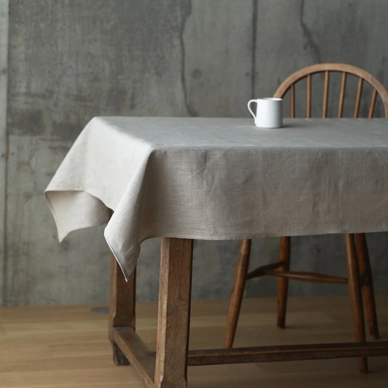 Fog Linen Work Linen Table Cloth (L): Natural - Image 3