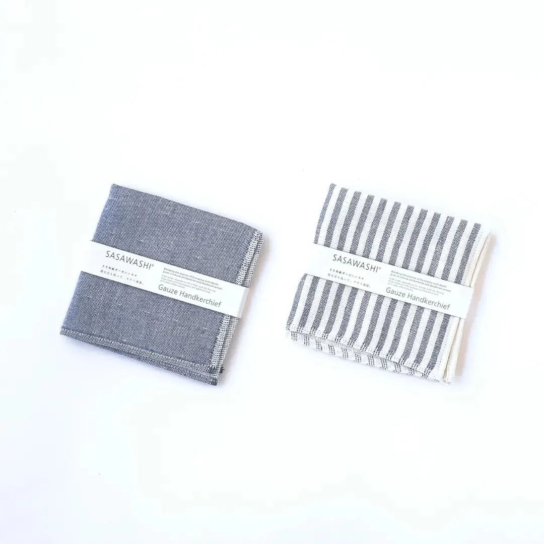 Sasawashi Gauze Handkerchief - Navy - Image 4