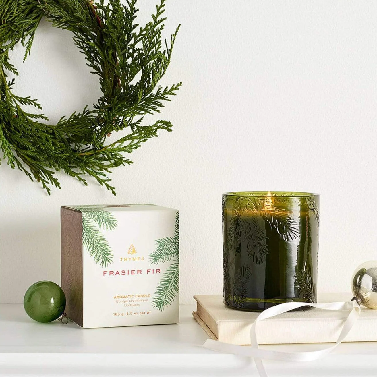 Thymes Frasier Fir Green Glass Candle - Image 2